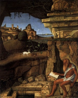 Saint Jerome reading in a Landscape
